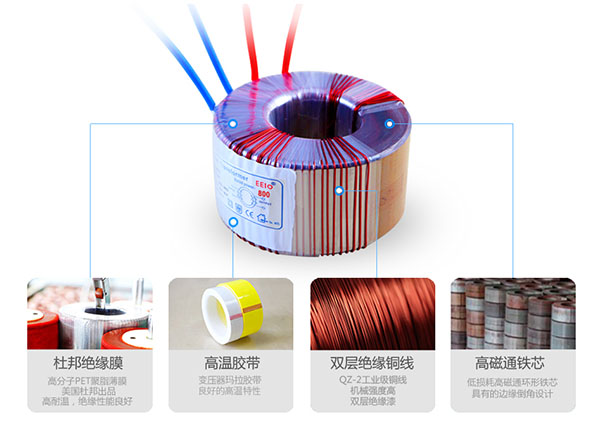 電源變壓器的組成材料結(jié)構(gòu)圖